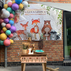 Mocsicka 1st Birthday Backdrop Forest and Animals Baby Shower Backdrops-Mocsicka Party
