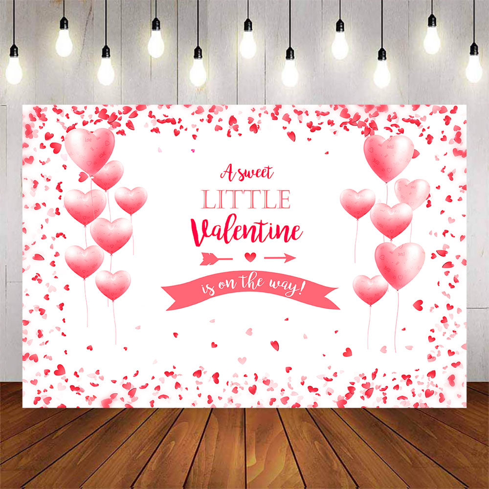 Mocsicka a Little Sweet Valentine is on the Way Baby Shower Backdrop Valentine's Day-Mocsicka Party