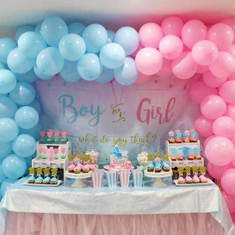 Mocsicka Boy or Girl Gender Reveal Backdrop Custom Baby Shower Backdrops-Mocsicka Party