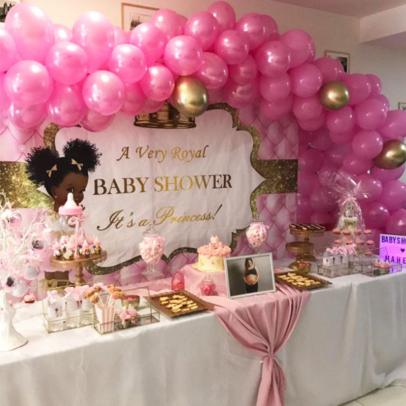 Mocsicka Royal Princess Baby Shower Backdrop Pink Diamond Newborn Backdrops-Mocsicka Party