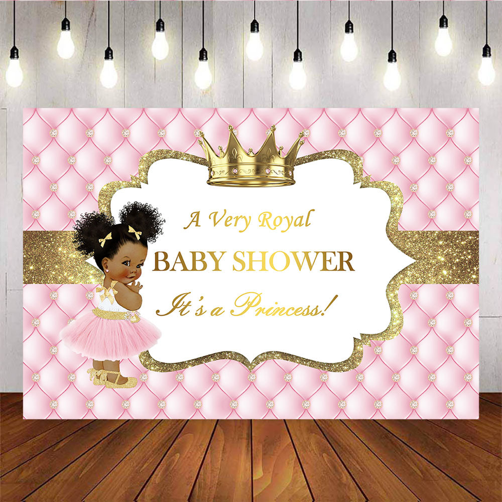 Mocsicka Royal Princess Baby Shower Backdrop Pink Diamond Newborn Backdrops