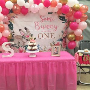 Mocsicka Some Bunny is One Birthday Party Backdrop Custom Newborn Backdrops-Mocsicka Party