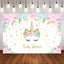 Mocsicka Unicorn Theme Baby Shower Backdrop Custom Newborn Party Props-Mocsicka Party