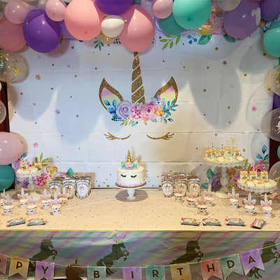 Mocsicka Unicorn Birthday Party Backdrop Custom Baby Shower Backdrops-Mocsicka Party