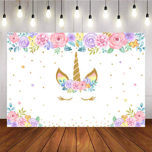 Mocsicka Unicorn Birthday Party Backdrop Custom Baby Shower Backdrops