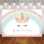 Mocsicka Gold Unicorn Happy Birthday Party Supplies Rainbow Twinkle Stars Background-Mocsicka Party