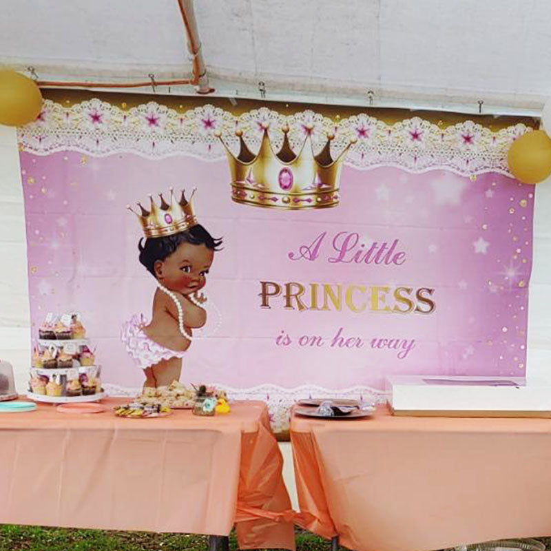 Mocsicka Royal Princess Baby Shower Backdrops Newborn Party Backdrop-Mocsicka Party