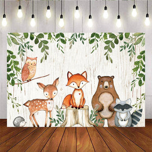 Mocsicka Woodland Forest and Wild Animals Birthday Baby Shower Backdrops-Mocsicka Party