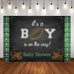Mocsicka It's a Boy Baby Shower Backdrop Football Theme Newborn Party Prop-Mocsicka Party