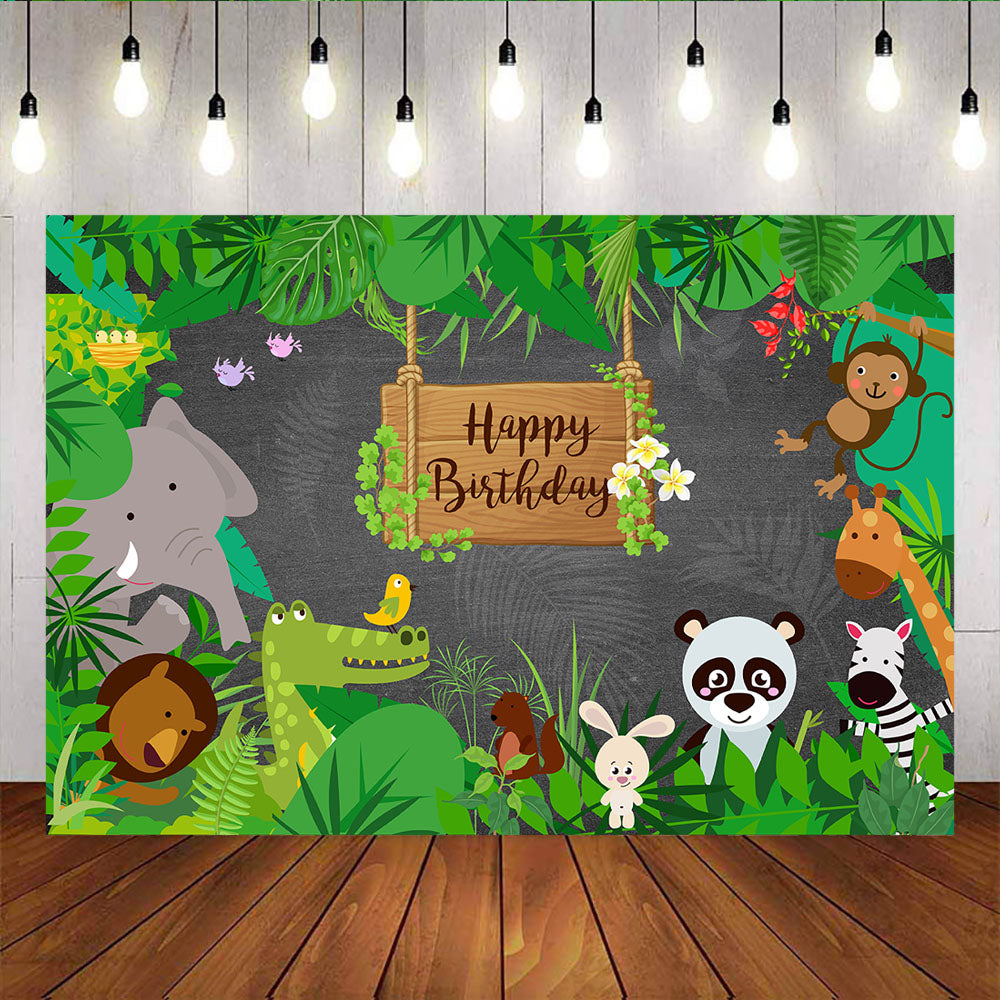 Mocsicka Woodland Cartoon Animals Happy Birthday Party Decoration Props-Mocsicka Party
