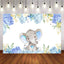 Mocsicka Blue Baby Elephant Baby Shower Backdrop Newborn Backdrops