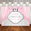 Mocsicka A Little Royal Princess is on Her Way Sliver Crown Pink Curtain Photo Back Drops-Mocsicka Party