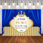 Mocsicka A Little Royal Prince is on His Way Sliver Crown Blue Curtain Photo Back Drops-Mocsicka Party