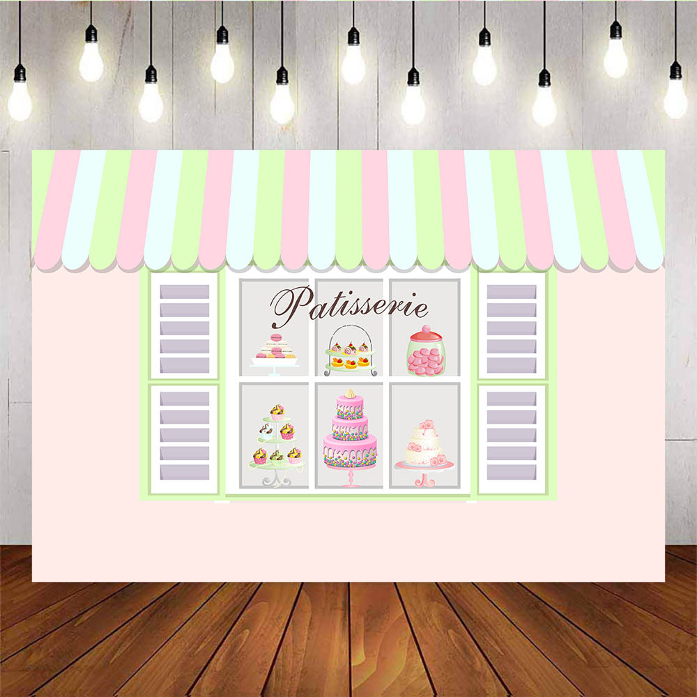 Mocsicka Dessert Shop Theme Birthday Party Backdrop Cakes Donuts Background-Mocsicka Party