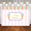 Mocsicka Ice Cream Shop Happy Birthday Party Decor Pink Stripes Backdrop-Mocsicka Party