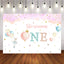 Mocsicka She is Turning One Backdrop Little Bunny Twinkle Stars Balloons Birthday Party Supplies-Mocsicka Party
