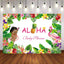 Mocsicka Aloha Baby Shower Backdrop Hawaii Plam Leaves Pineapple Background-Mocsicka Party