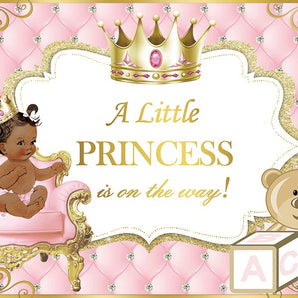 Mocsicka A Little Princess is on the Way Baby Shower Backdrop-Mocsicka Party