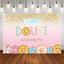 Mocsicka A Little Donut is Turning One Backdrop Pink Background Birthday Party Props