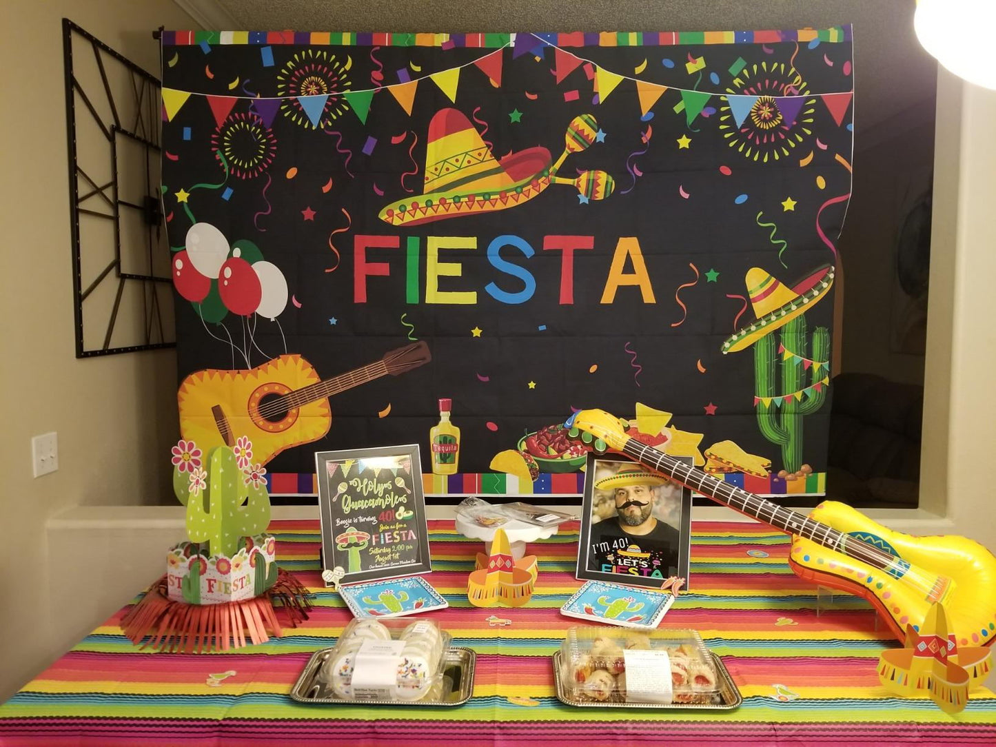 Mocsicka Mexican Fiesta Birthday Backdrop Firework Ribbon Colorful Background-Mocsicka Party