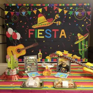 Mocsicka Mexican Fiesta Birthday Backdrop Firework Ribbon Colorful Background-Mocsicka Party