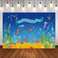 Mocsicka Under Sea Theme Birthday Party Supplies Cute Little Fishes Algae Backdrops-Mocsicka Party