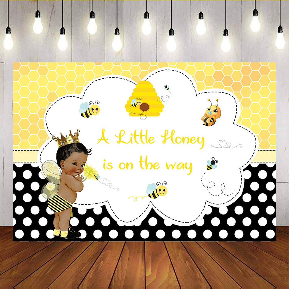 Mocsicka A Little Honey Bee is on the Way Backdrop Sweet Baby Shower Back Ground-Mocsicka Party