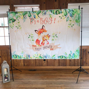 Mocsicka It's a Boy Baby Shower Backdrop Woodland Newborn Backdrops-Mocsicka Party