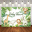 Mocsicka Safari Baby Shower Backdrop Forest and Wild Animals Custom Backdrops