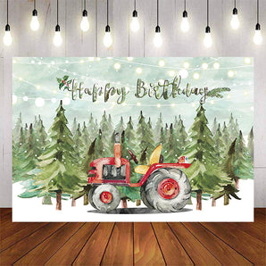 Mocsicka Merry Christmas Tree Theme Happy Birthday Car Party Photo Background-Mocsicka Party