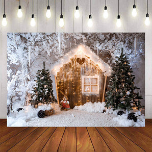 Mocsicka Merry Christmas Theme White House Winter Photo Background-Mocsicka Party