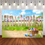 Mocsicka Easter Eggs Grassland Backdrop Blue Sky White Clouds and Fence Background-Mocsicka Party