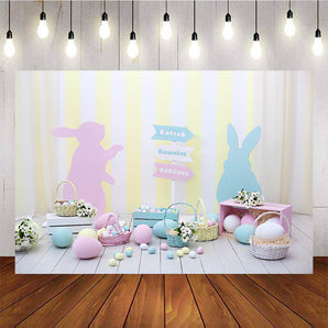Mocsicka Easter Theme Party Props Colorful Eggs Little Bunny Photo Background-Mocsicka Party