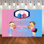Mocsicka Team Blue or Pink Gender Reveal Backdrop Basketball Baby Shower Background-Mocsicka Party