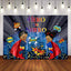 Mocsicka Hero or Shero Gender Reveal Backdrop City Night Building Baby Shower Background-Mocsicka Party