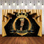 Mocsicka It's A Prince Baby Shower Backdrop Gold Curtain Black Background-Mocsicka Party