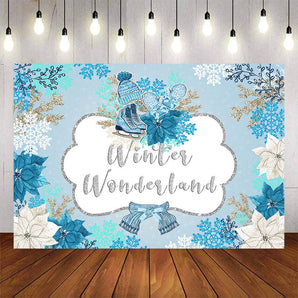 Mocsicka Winter Wonderland Cold Winter Snowflakes Baby Shower Backdrop-Mocsicka Party