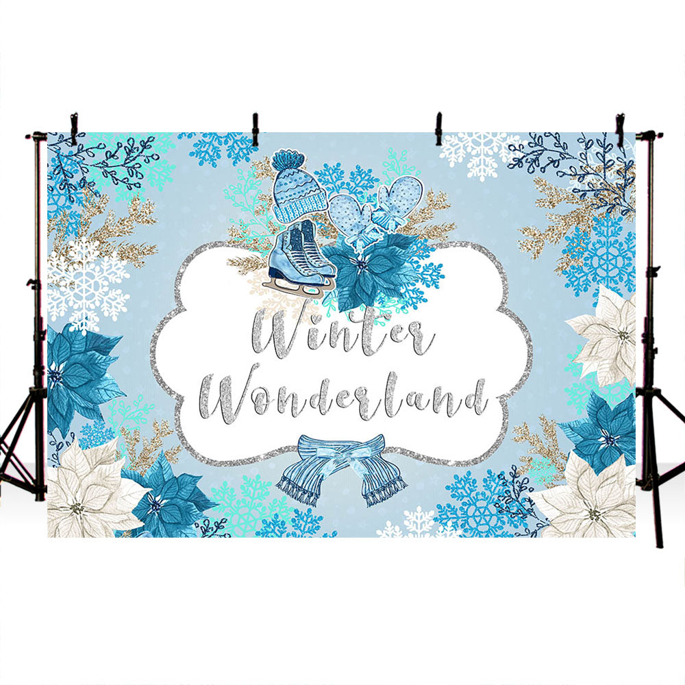Mocsicka Winter Wonderland Cold Winter Snowflakes Baby Shower Backdrop