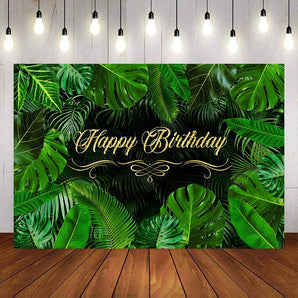 Mocsicka Plam Leaves Photo Backdrop Birthday Party Banners-Mocsicka Party