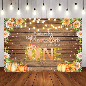 Mocsicka Our Little Pumpkin is Turning One Happy 1st Birthday Backdrop-Mocsicka Party