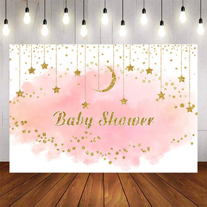 Mocsicka Twinkle Little Stars Baby Shower Party Backdrop-Mocsicka Party