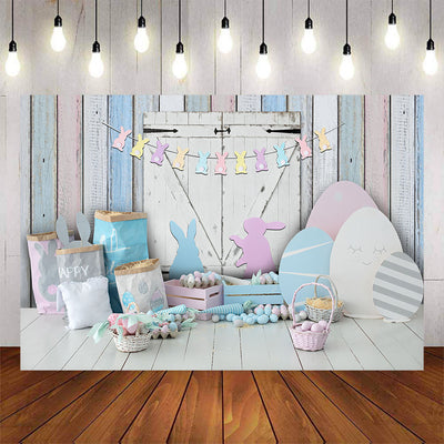 Mocsicka Easter Theme Eggs and Little Rabbits Photo Background-Mocsicka Party