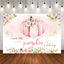 Mocsicka Pink Pumpkin and Flowers Baby Shower Backdrop-Mocsicka Party