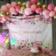 Mocsicka Pink Flowers Birthday Party Back drop Custom Theme Party Supplies-Mocsicka Party