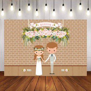 Mocsicka Wedding Background Bride and Groom Wall Photo Backdrop-Mocsicka Party