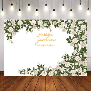 Mocsicka Wedding Backdrop Beautiful Flowers Custom Bridal Shower Photo Background-Mocsicka Party
