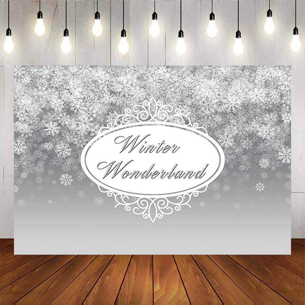 Mocsicka Winter Onederland Baby Shower Silver White Decoration Background-Mocsicka Party