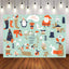Mocsicka Party Winter Merry Christmas Party Green Background-Mocsicka Party