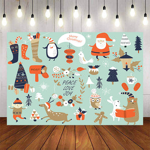 Mocsicka Party Winter Merry Christmas Party Green Background-Mocsicka Party