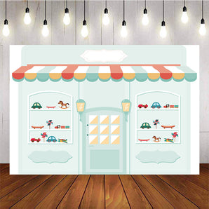 Mocsicka Toy Store Baby Shower Backdrop Traffic Toy Car Custom Newborn Background-Mocsicka Party